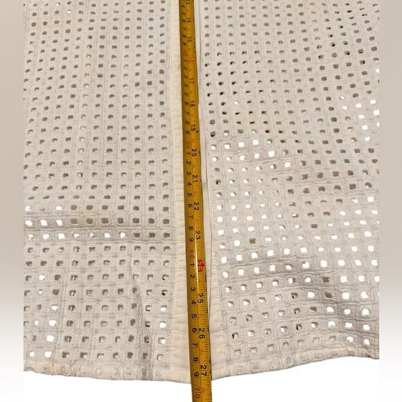 Each x Other Paris Ivory Cream Eyelet Cutout Button Front Top Short Sleeve, M - Picture 5 of 6